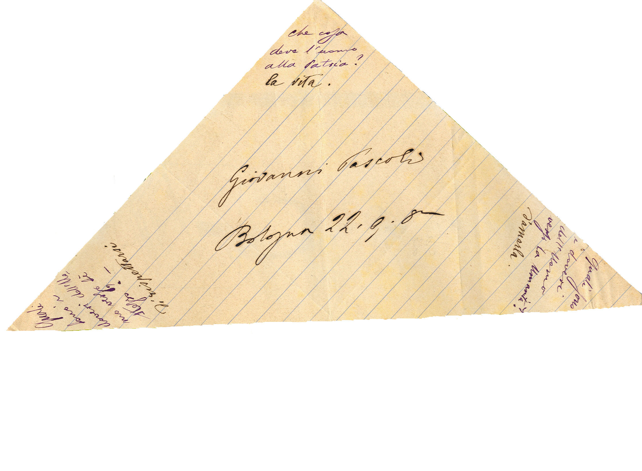 Pascoli, testamento massonico - proprietà GOI