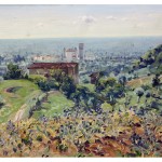 Teodoro Wolf Ferrari, Veduta di San Zenone degli Ezzelini, 1921 olio su compensato, 34,5 X 45 cm. Padova, Courtesy Galleria Nuova Arcadia di L. Franchi