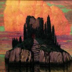 Teodoro Wolf Ferrari, L'isola misteriosa, 1917 olio su tela, 76 X 97 cm. Collezione privata