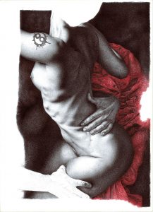 Adele Ceraudo Il ratto di Proserpina, collezione Le affinità elettive, 2011-2013 disegno a a bic su carta Fabriano, cm-48x33