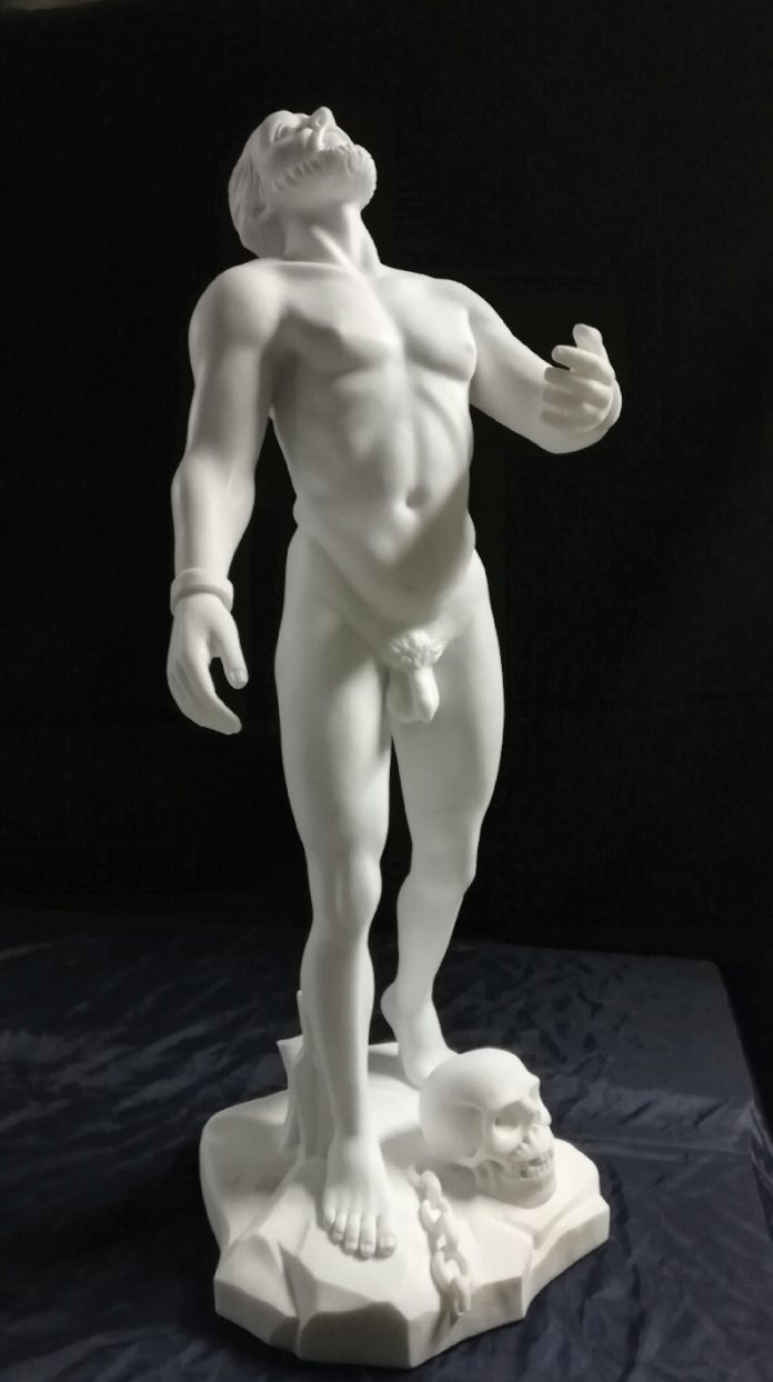 Oliver Hurtado - Grido di libertà, marmo bianco Michelangelo a mano libera, h cm 90 Oliver Hurtado, quel "Grido di libertà" che erompe dal marmo di Carrara